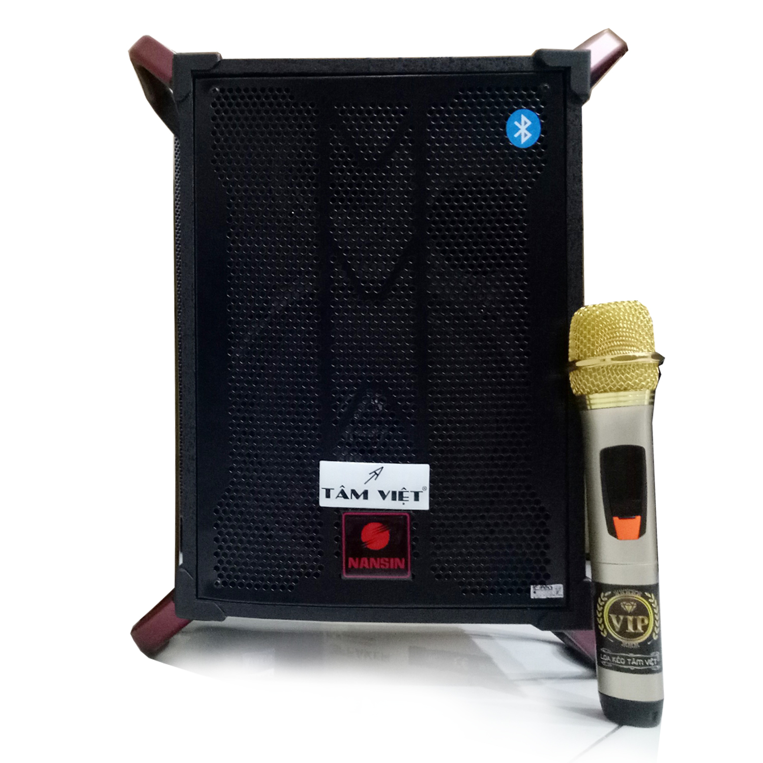 LOA KÉO CAO CẤP &quot; NANSIN N-308&quot; karaoke di động bass 2 tấc - Thùng gỗ - Có dây đeo giống balo du lịch - 1 Micro không dây - Thiết kế nhỏ gọn - Sản phẩm chính hãng