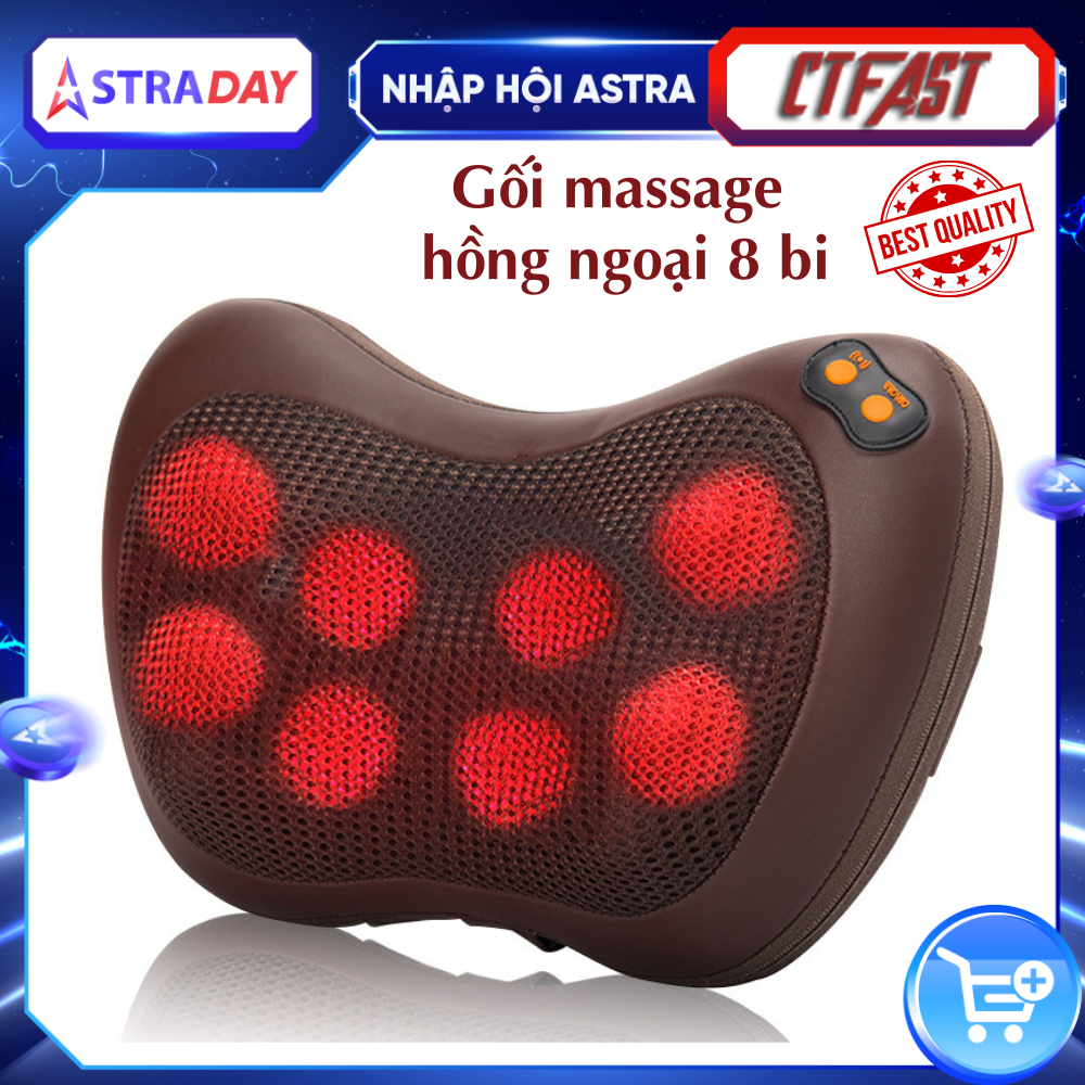 Gối massage đa năng CTFAST 016: Máy mát xa toàn thân nhiệt hồng ngoại 3D mô phỏng bàn tay con người - Chuyên sâu giảm đau cổ, vai, gáy, lưng..Dễ dàng sử dụng tại nhà, văn phòng, ô tô - Quà tặng ý nghĩa cho người thân