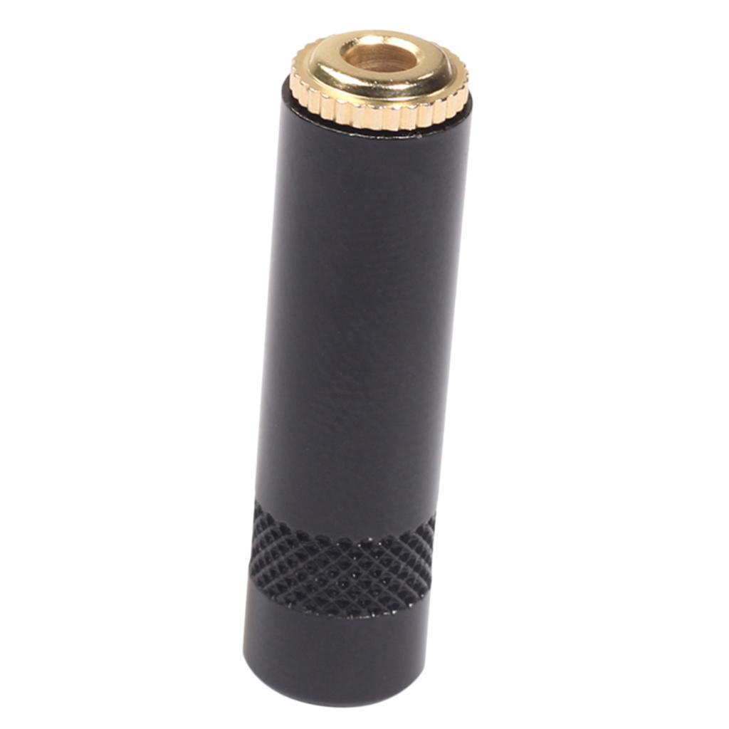 3.5mm Stereo   to 3.5mm Stereo   Adaptor Connector Female Plug Black