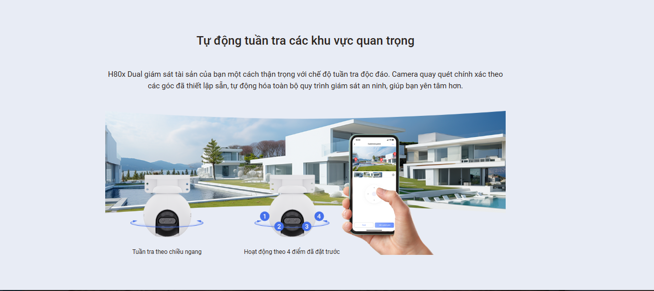 Camera WiFi quay quét EZVIZ H80x Dual 4K 8MP - hàng chính hãng