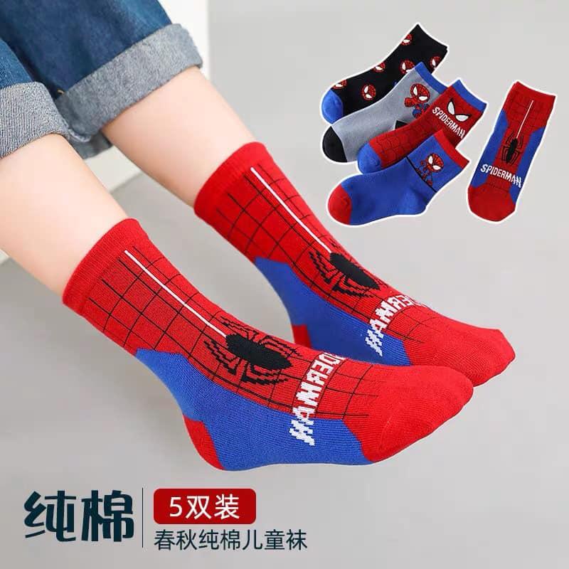 Sét 10 đôi tất siêu nhân cổ cao cho bé