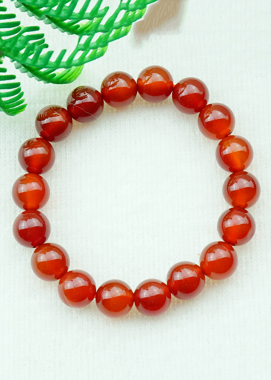Vòng tay mã não đỏ tự nhiên 10 mm