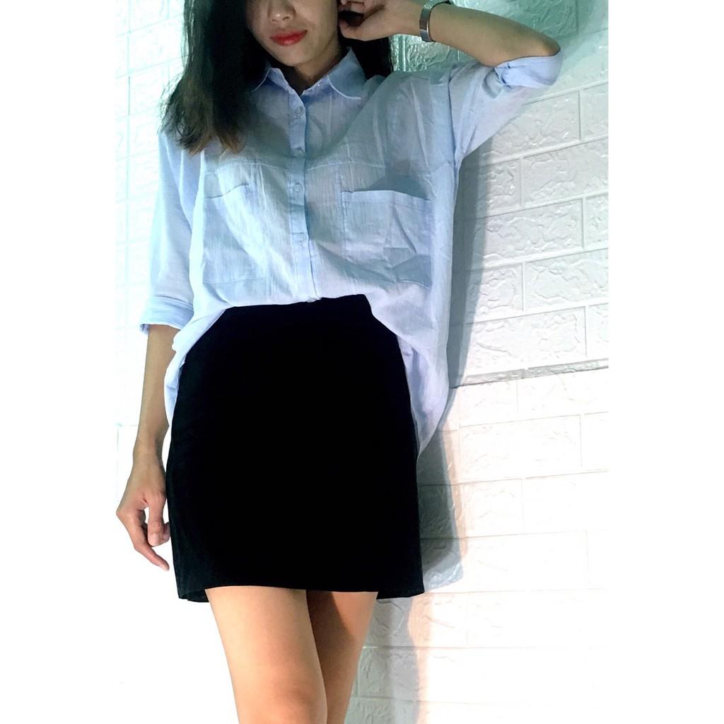 ÁO SƠ MI LỆCH TÀ SIÊU MÁT(kèm hình shop tự chụp)