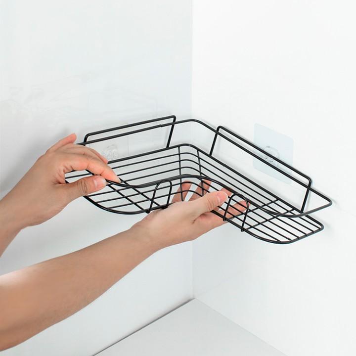 Kệ Góc Inox Màu Đen Dính Tường Chịu Lực Siêu Chắc chắn