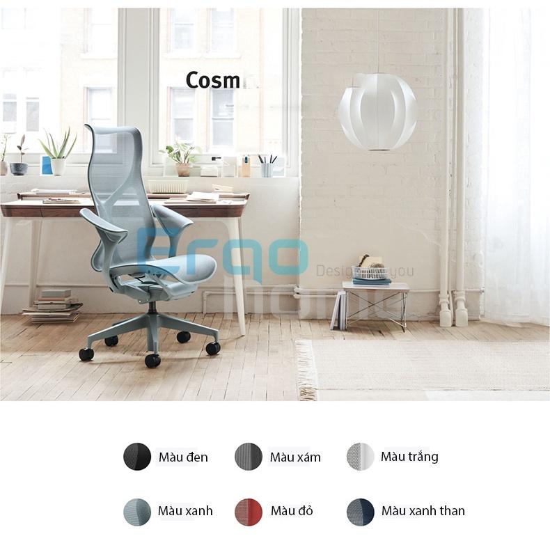 Ghế Công Thái Học Cao Cấp Herman Miller Cosm Ergohome thiết kế lưng cao, hỗ trợ ngồi tư thế chuẩn, bảo vệ cột sống, màu sắc bắt mắt sang trọng, bảo hành 12 năm