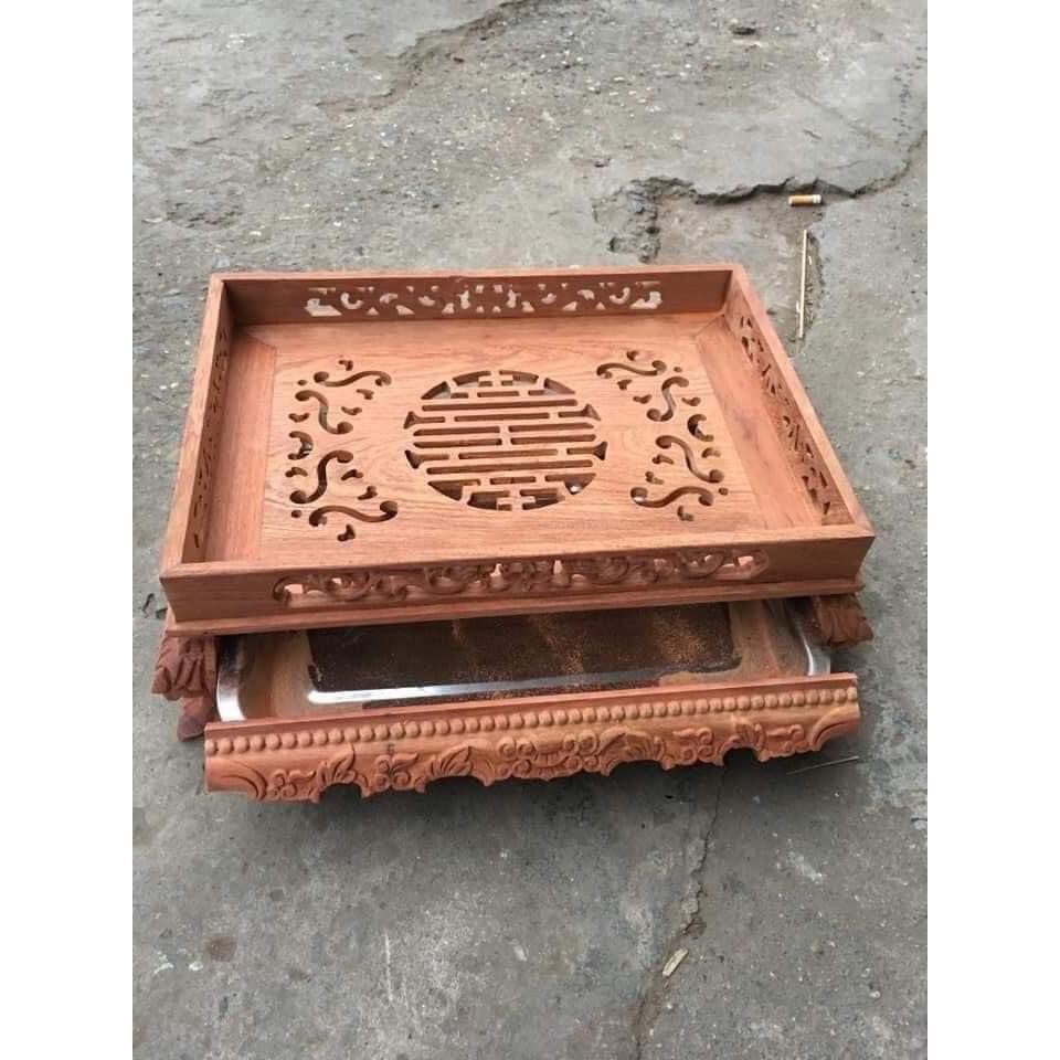 Khay trà chân quỳ gỗ hương