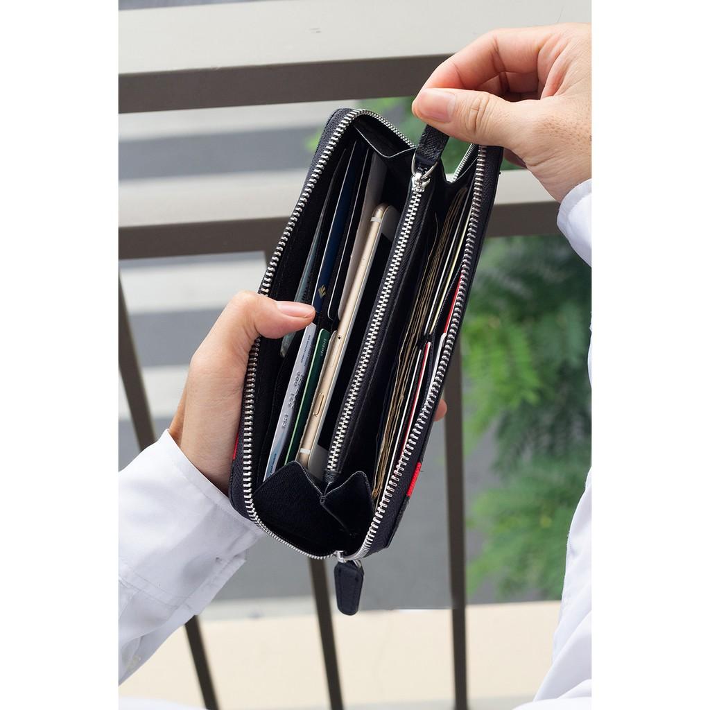 Ví Dài The Viva Zipped Long Wallet HAVIAS_Đen Phối Đỏ