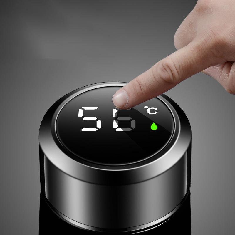 Cách Nhiệt Thông Minh Cốc Nước Kỹ Thuật Số Đèn Led Hiển Thị Nhiệt Độ Thép Không Gỉ Nhiệt Cốc Thông Minh Cách Ly 500ML