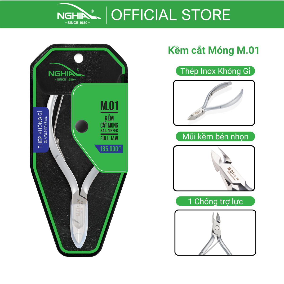 Kềm Cắt Móng Thép Không Gỉ Kềm Nghĩa M-01