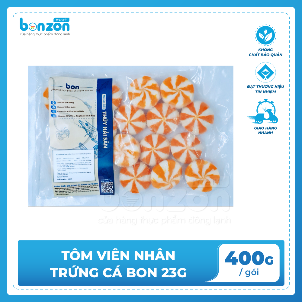 Tôm viên nhân trứng cá BON 400gr