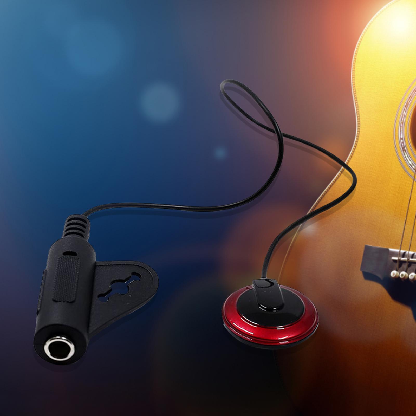 Contact Microphone Piezo Pickup, Guitar Violin Microphone Pickup for Guitar, Ukulele, Violin, Bass & Acoustic Electric with Cable