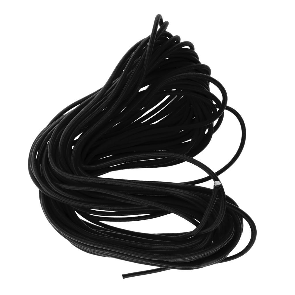 Multipurpose High Strength 0.16 Inch Elastic Elastic Rope Shock Cord Car Roof Racks Trailers Boats Tie Down 1.6 - 246ft - Black, 30m