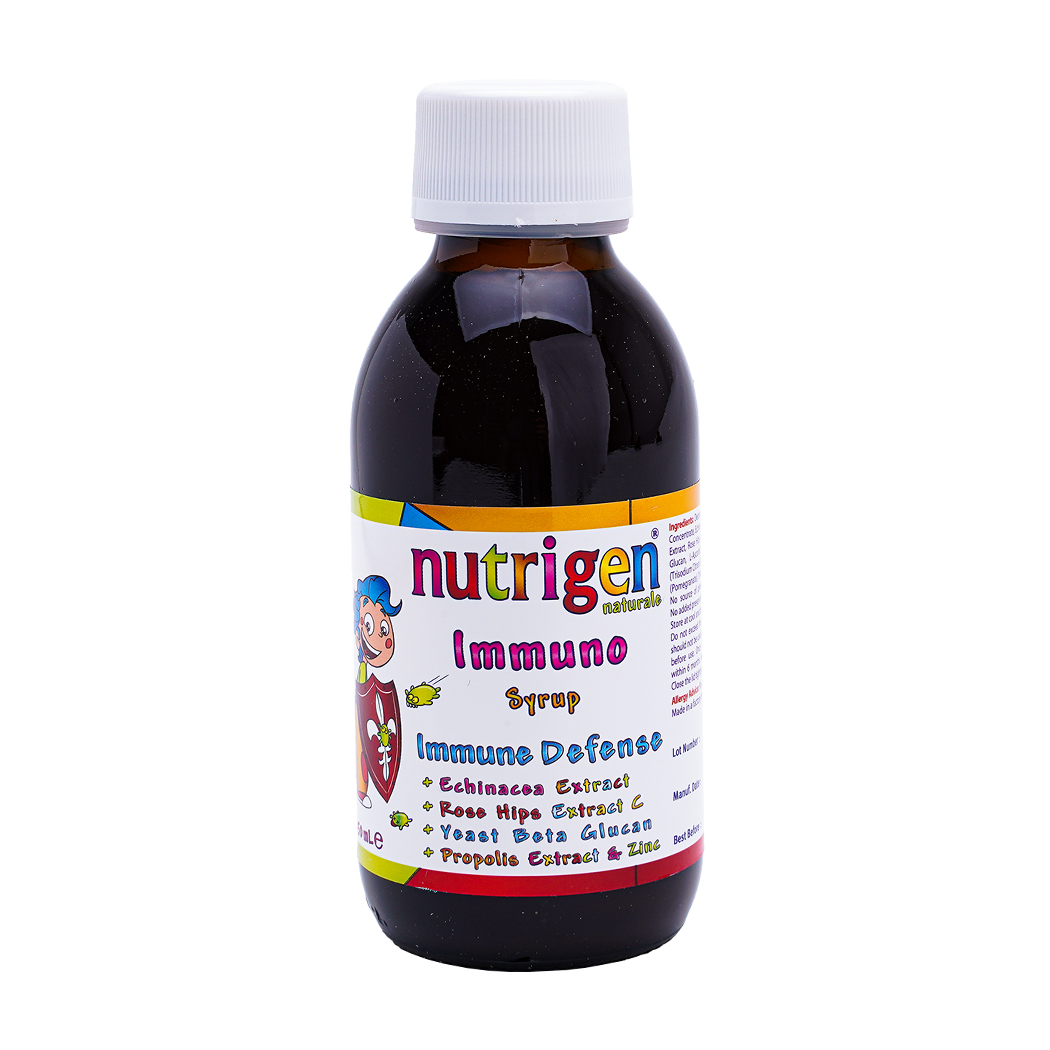 Siro tăng cường đề kháng cho trẻ Nutrigen Naturale Immuno hỗ trợ giảm nguy cơ viêm họng, viêm phế quản