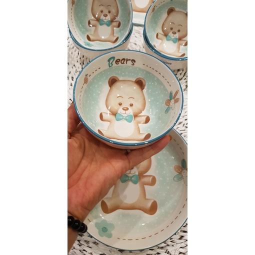 BỘ BÁT ĐĨA GẤU️SET BÁT GẤU️BÁT CƠM GẤU