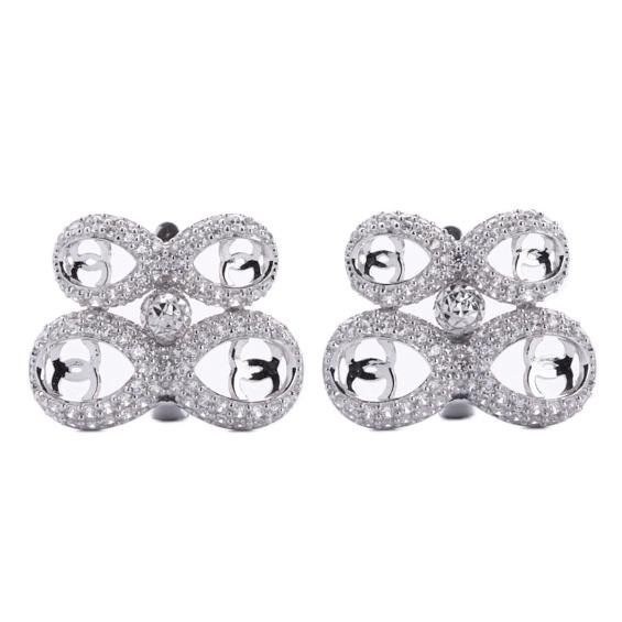 Bông Tai Nữ Bạc 925 Danny Jewelry Xi Bạch Kim Đính Đá CZ NI4GZ005