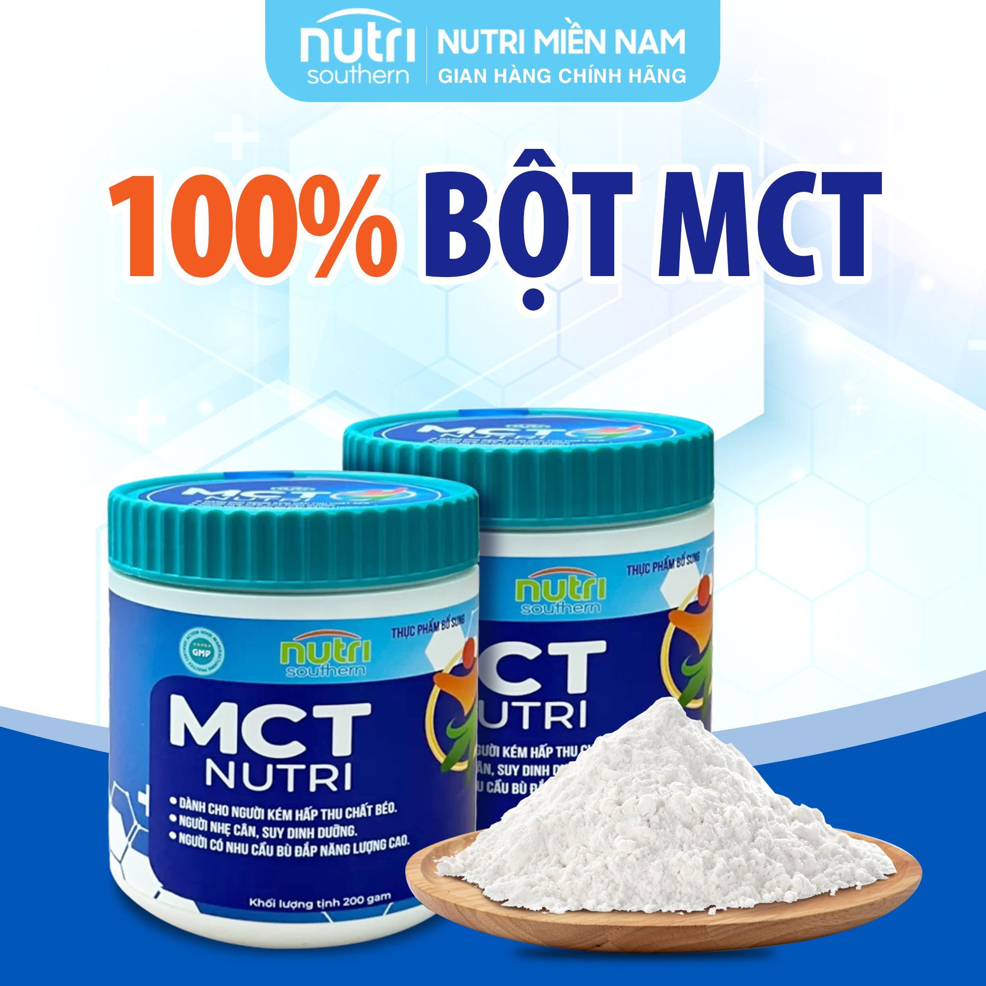Bột Bổ Sung Chất Béo Lành Mạnh MCT NUTRI Cho Người Kém Hấp Thu Chất Béo, Người Nhẹ Cân Và Người Cần Bù Đắp Năng Lượng Cao