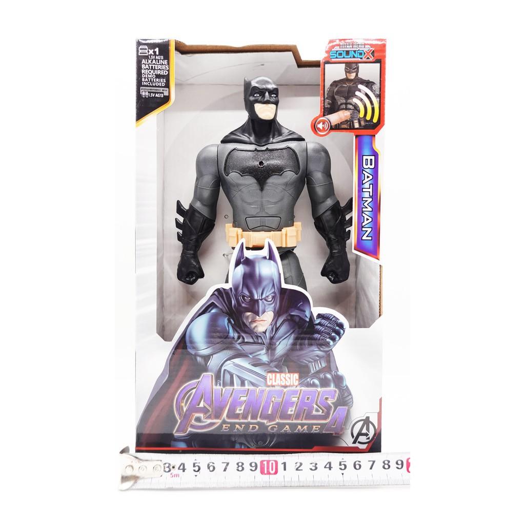 Mô Hình Batman siêu anh hùng Người Dơi Cao 30cm, Có Khớp xoay chuyển động, Có đén LED, Nhựa Đặc.