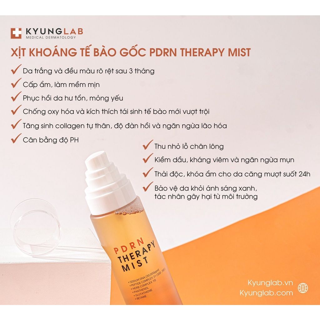 Xịt khoáng tế bào gốc KYUNGLAB PDRN THERAPY MIST 150ml chính hãng Hàn Quốc