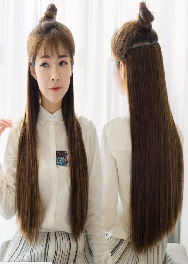 Tóc kẹp nữ màu nâu vàng T25