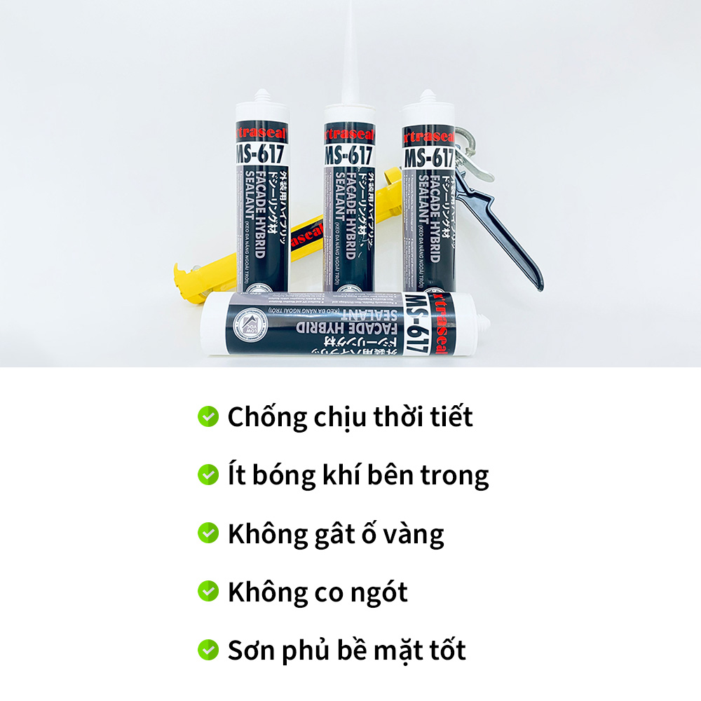 Keo trám Alu X'TRASEAL Chống Thấm Đa Năng Ngoài Trời 3 Màu MS-617 290ml