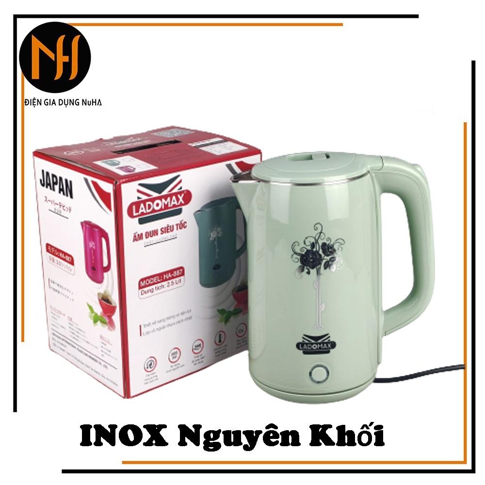 Ấm siêu tốc Ladomax HA887 lòng inox nguyên khối, dung tích 2.5L-Hàng chính hãng