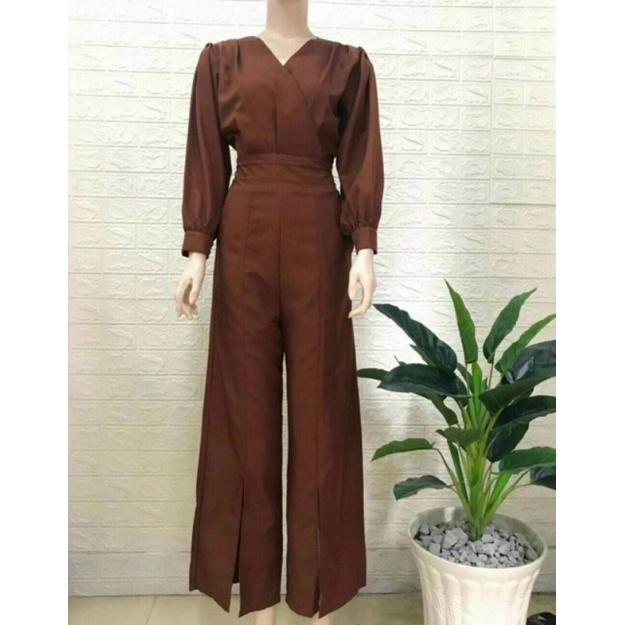JUMPSUIT QUẦN DÀI NÂU SANG TRỌNG