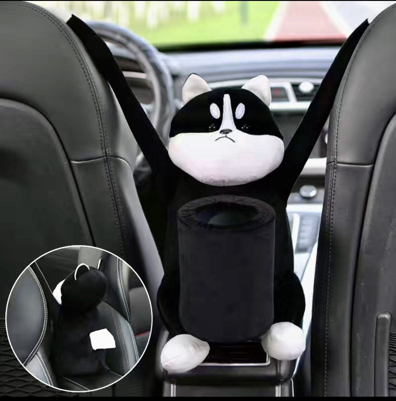 Gấu Bông Đựng Khăn Giấy và Sọt Rác Tiện Lợi hình gấu bông dễ thương trên xe ô tô
