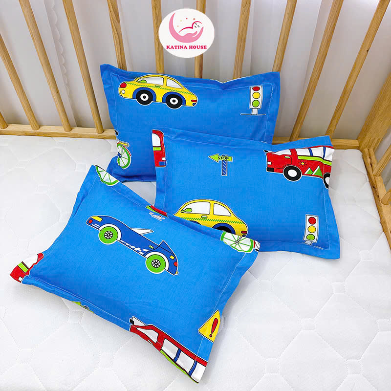 Gối cho bé sơ sinh và trẻ nhỏ Katina House, vải Cotton TL mềm mát, họa tiết gần gũi