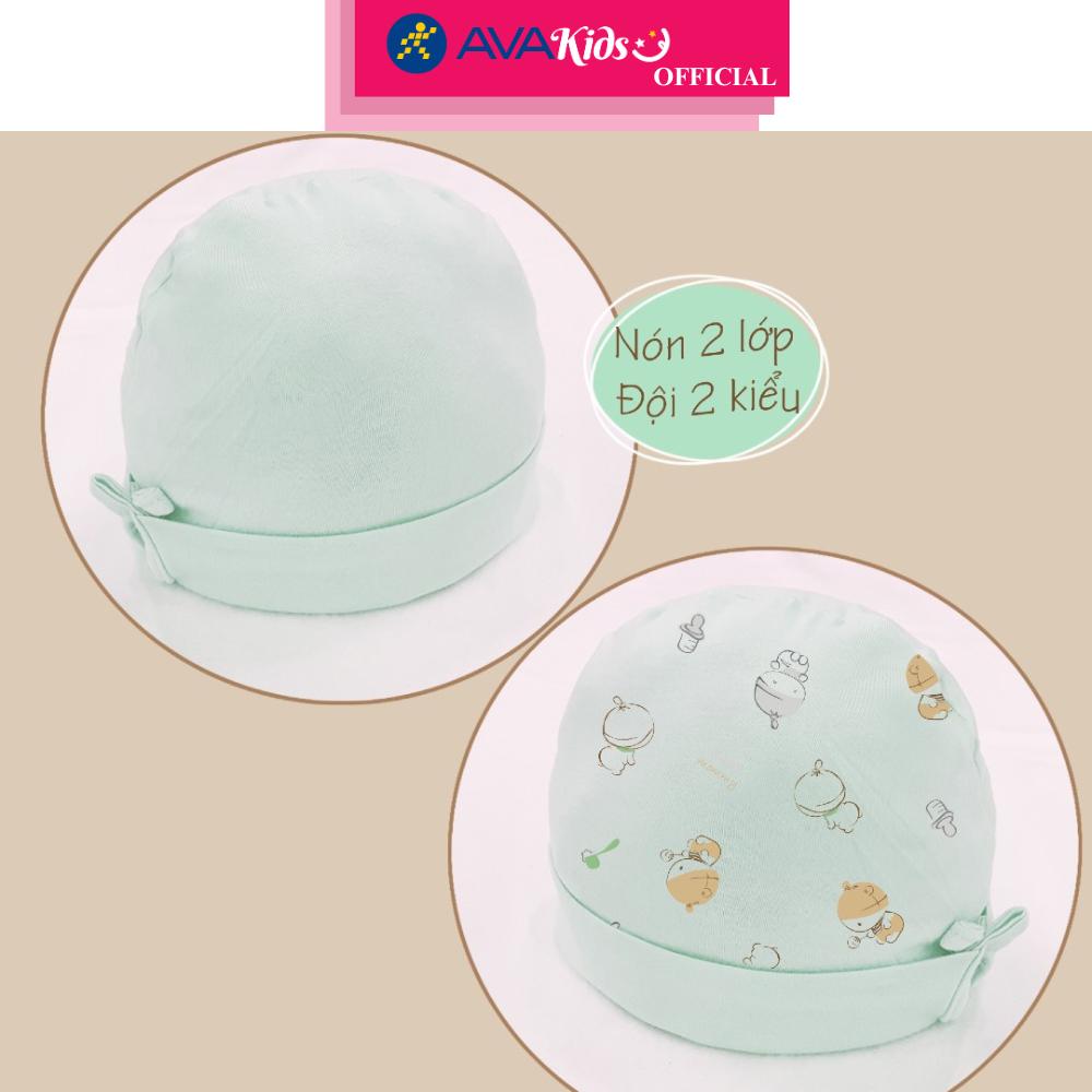 Nón sơ sinh 2 lớp in họa tiết BabyMommy - Màu ngẫu nhiên (0 - 6 tháng)
