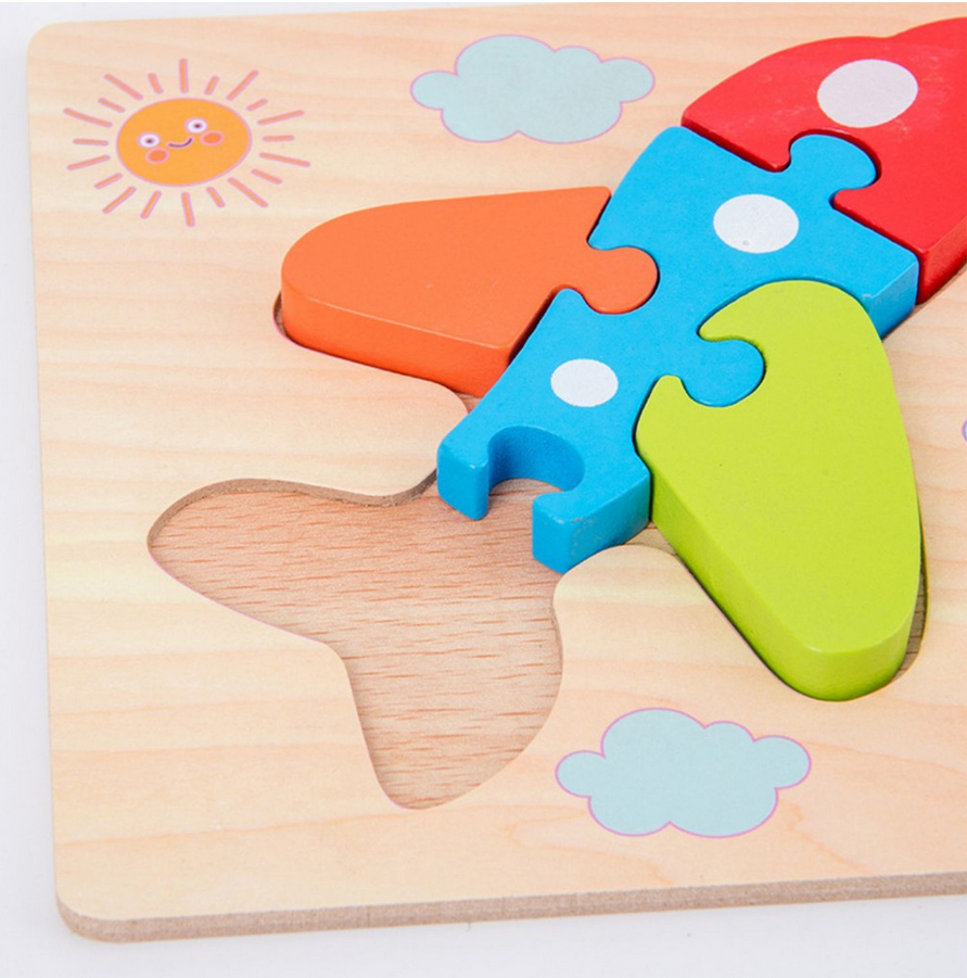 Tranh 3D ghép hình chất liệu gỗ an toàn thân thiện cho bé - Kích thước 15cm - Giao mẫu ngẫu nhiên