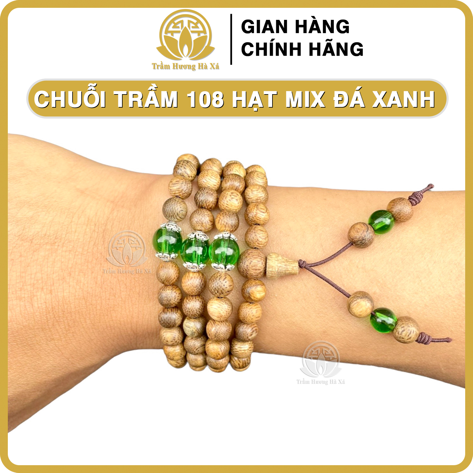 Vòng tay chuỗi tràng 108 hạt phong thủy trầm hương HÀ XÁ vòng đeo tay cặp đôi nam nữ mix đá màu mệnh kim mộc thủy hỏa thổ may mắn tài lộc