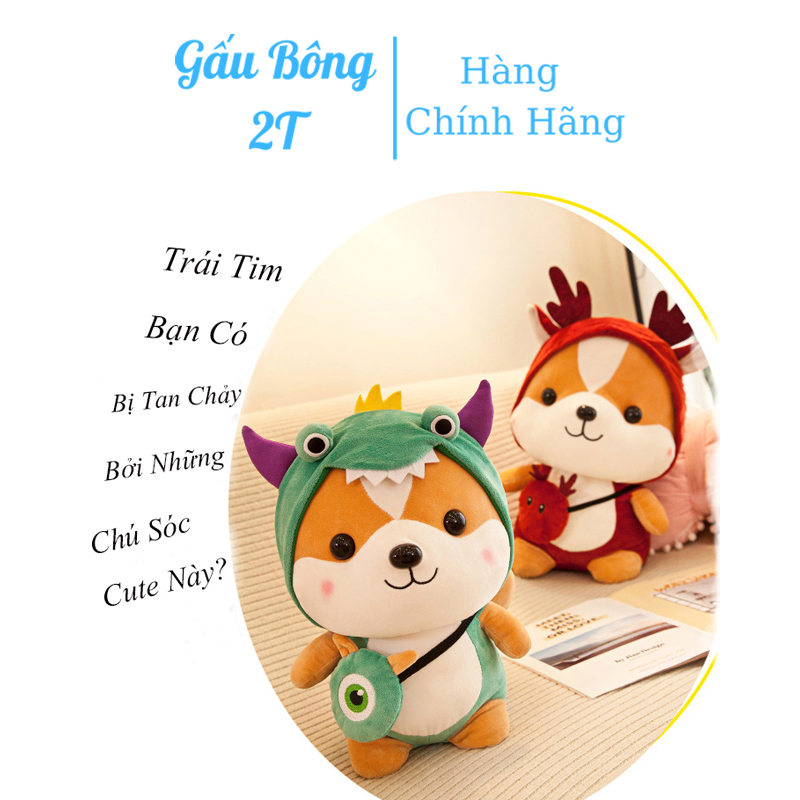 Gấu Bông Sóc Con Cosplay Cute- Gấu Bông 2T-Thú Bông Chibi Với Vải Nhung Co Giãn Lót Bông Gòn Cao Cấp