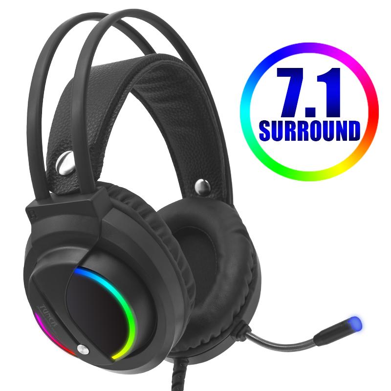 Tai Nghe Game Thủ 7.1 Âm Thanh Vòm USB Có Dây 3.5Mm Đèn RGB Game Tai Nghe Có Micro Cho Máy Tính Bảng Xbox một Trong 360