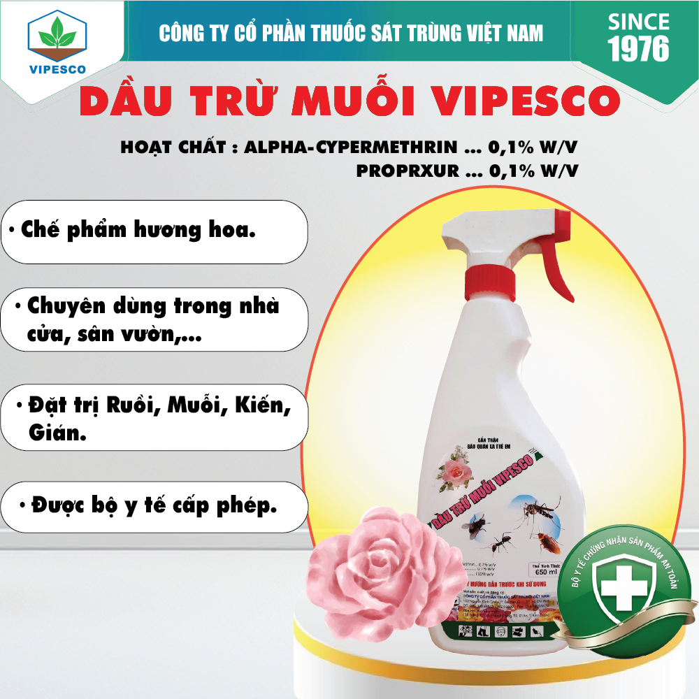 DẦU TRỪ MUỖI CÓ VÒI HOA HỒNG (650ml)