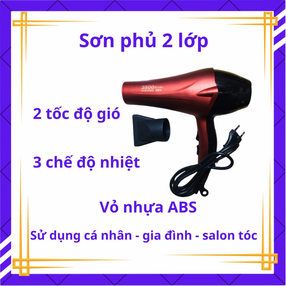 Máy sấy tóc công suất lớn 3500w/máy sấy tóc nóng - lạnh/luồng gió mạnh, nhiều chế độ nhiệt khác nhau, chăm sóc tóc, bảo vệ tóc hiệu quả/làm hài lòng người dùng/ vỏ nhựa cao cấp - sáng, bóng dễ vệ sinh