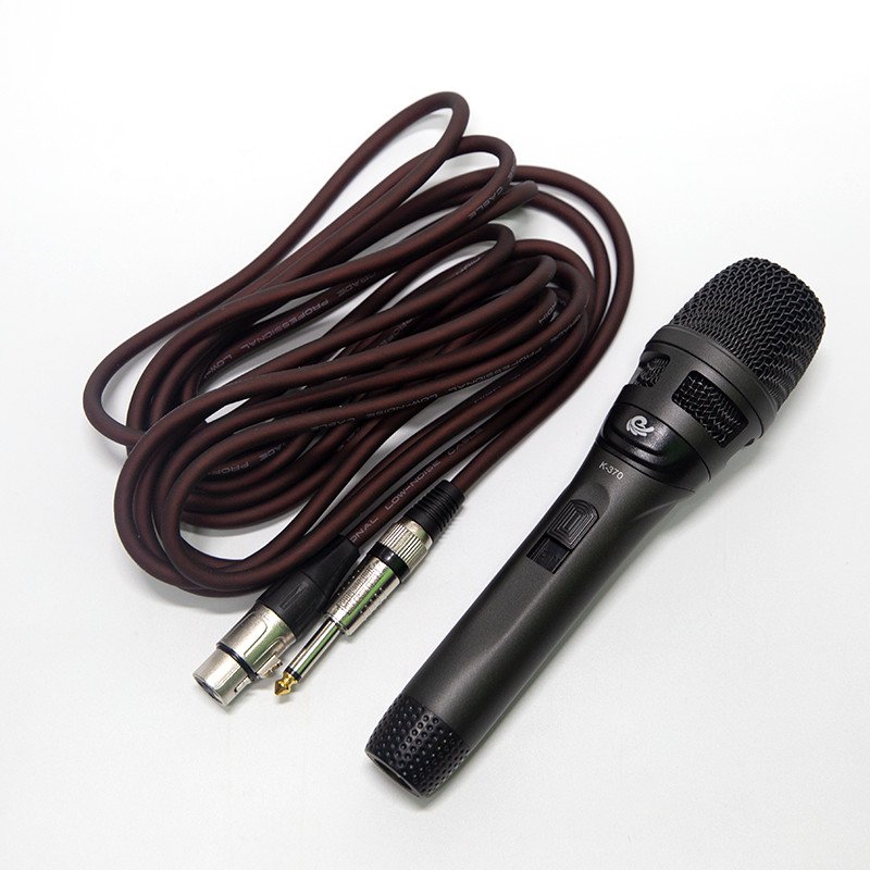 Bộ 1 Micro Karaoke Có Dây Chuyên Dùng Cho Loa Kéo, Amply, Vỏ Bằng Hợp Kim Chống Rơi Vỡ, Hút Âm Cực Tốt Model K370 - Chính Hãng