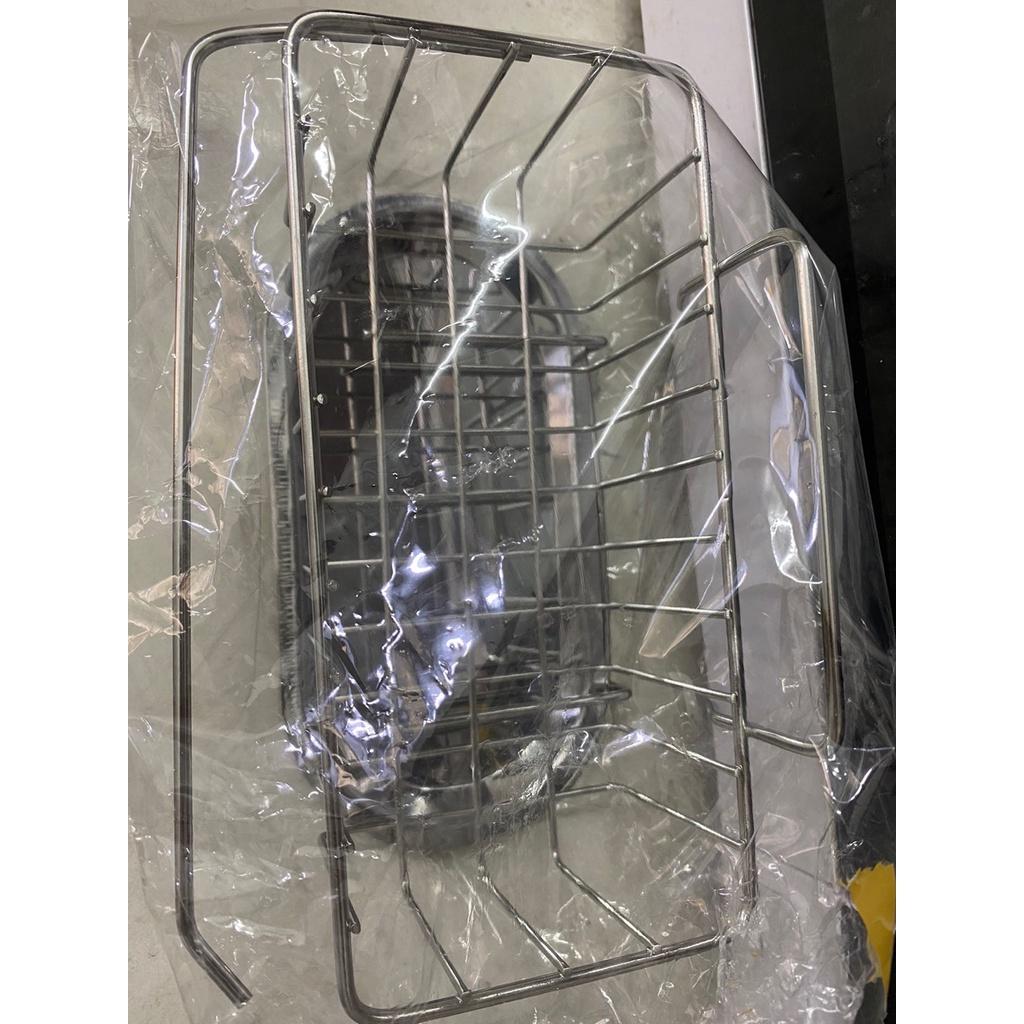 Kệ để giẻ rửa chén bát inox 304 có khay hứng nước dán tường tiện dụng