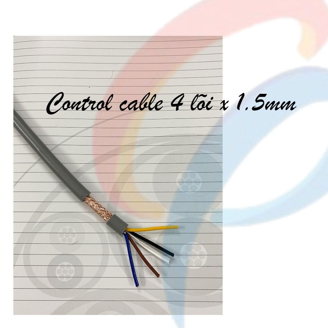 Cáp điều khiển 4 lõi x 1.5mm có lưới chống nhiễu điện áp 500 volt