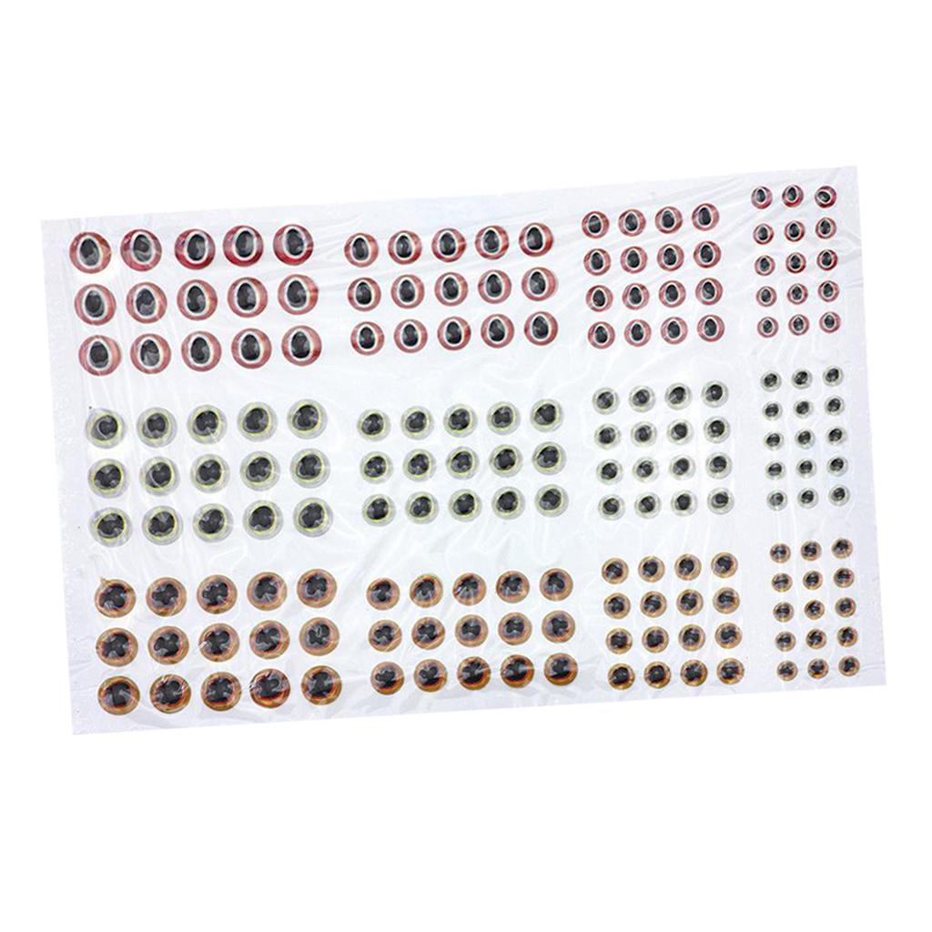 183pcs Fishing Lure Eyes 3D Holographic Eyes Fly Tying Jigs Crafts DIY Red White