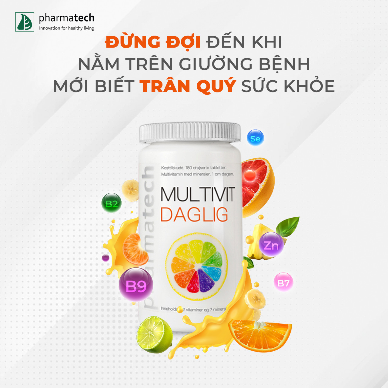 Combo viên uống bảo vệ sức khỏe Vitamin tổng hợp Multivit Daglig và Fluor Daglig Pharmatech