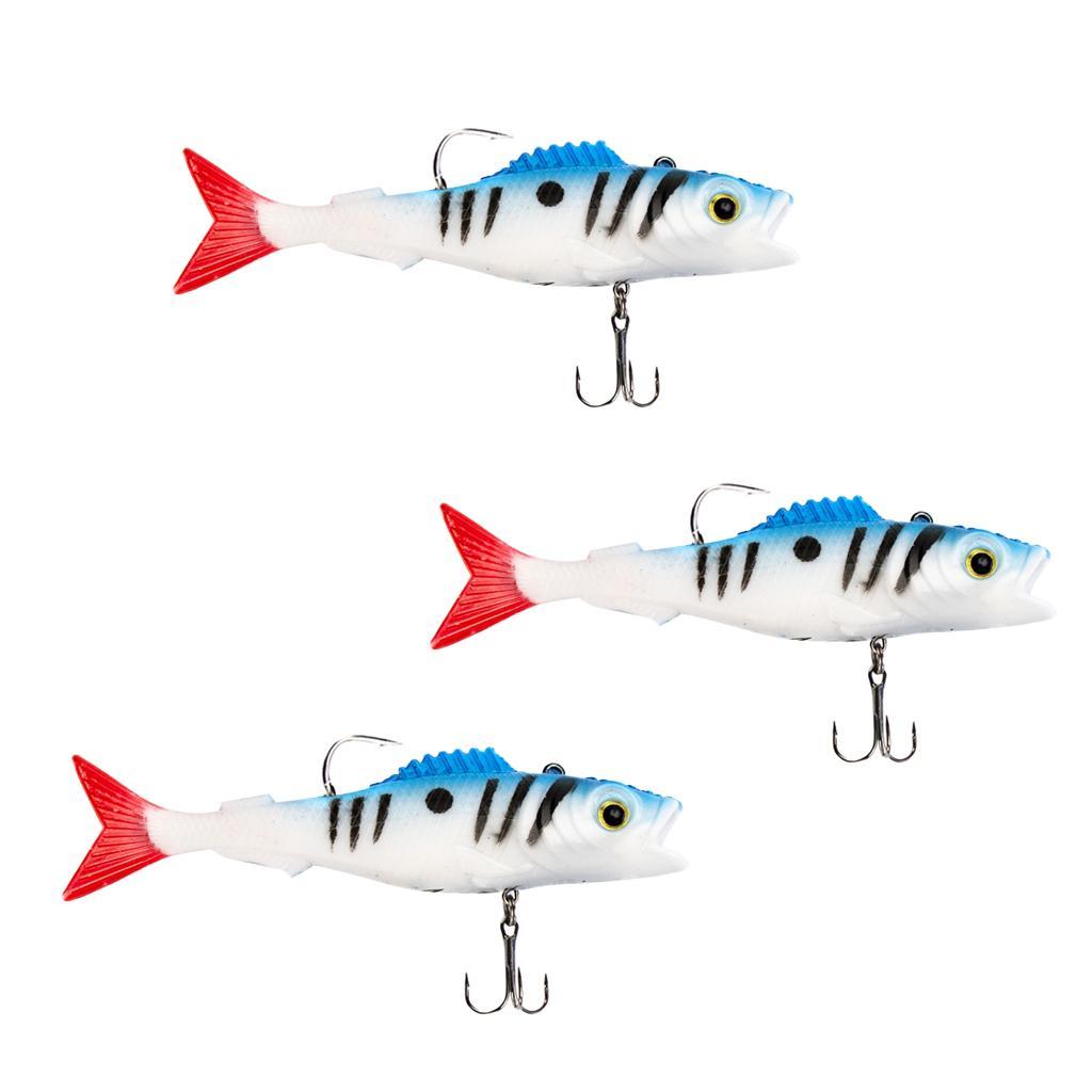 3Pcs Lifelike 3D Eyes Simulation Soft Fishing Lure 12cm Artificial Bait Swimbaits