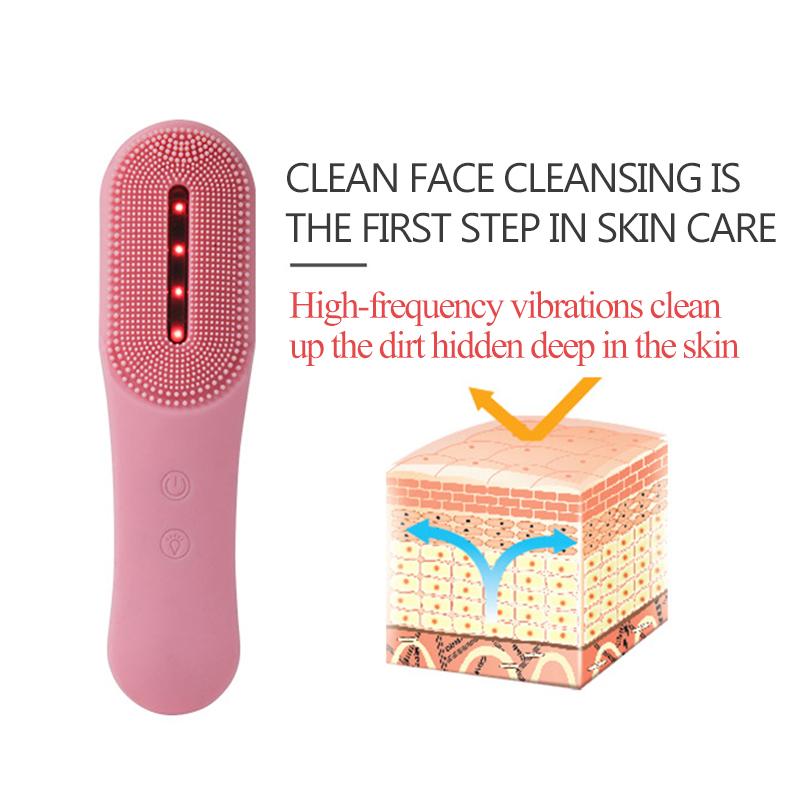 Điện Mini Dưỡng Da Mặt Bàn Chải Silicon Chống Thấm Nước Sonic Mặt Bàn Chải Cầm Tay Vệ Sinh Thiết Bị Sạc Lỗ Chân Lông Bụi