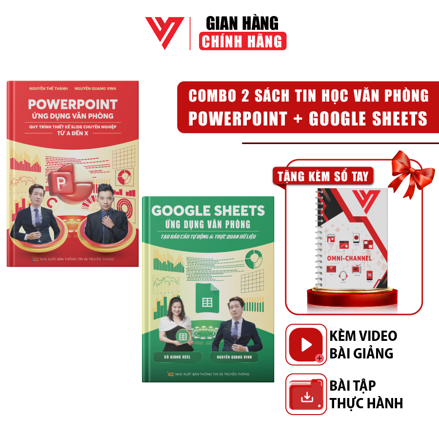 Combo 2 Sách PowerPoint Và Google Sheets Ứng Dụng Văn Phòng Kèm Khoá Học Online