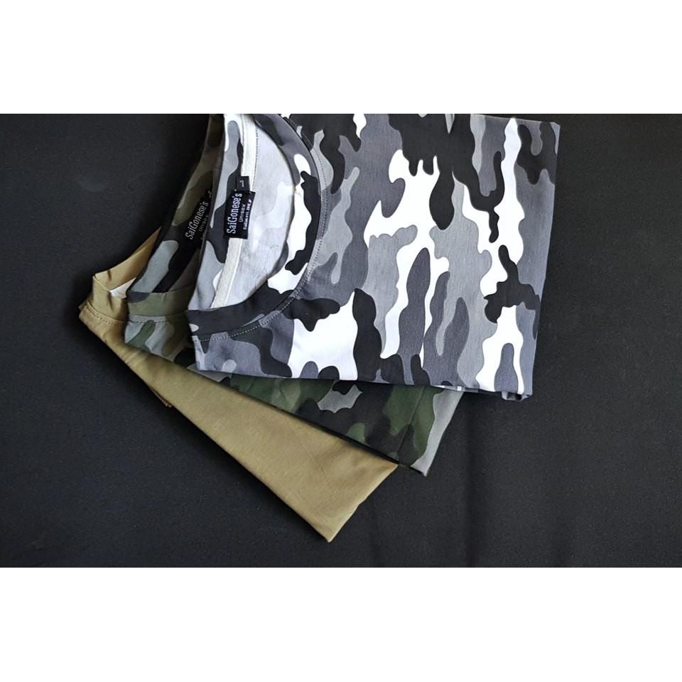 Áo Thun Camo Rằn Ri Nam Nữ Unisex Chất Cotton