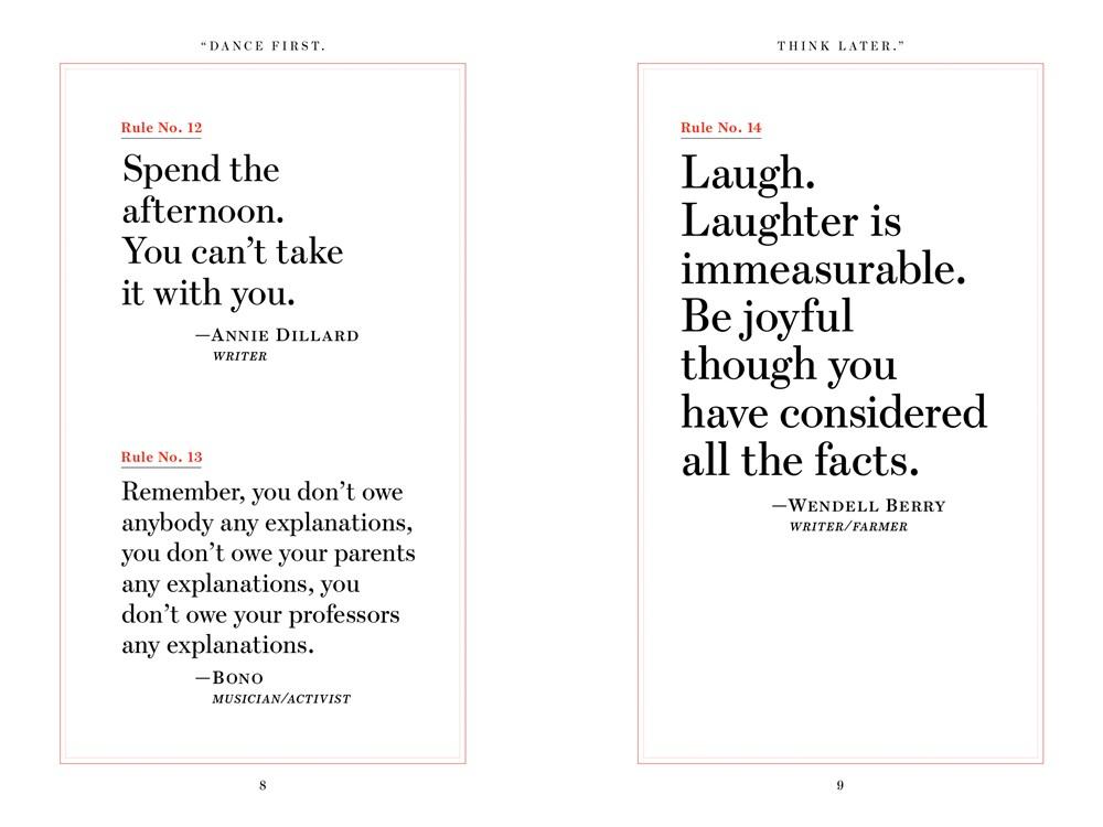 Sách - "Dance First. Think Later" : 618 Rules to Live By by Workman Publishing (US edition, paperback)