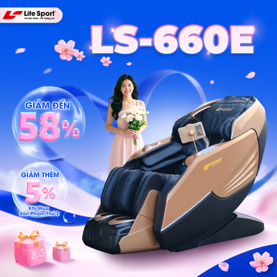 Ghế Massage Toàn Thân Lifesport LS-660E, Ghế Massage Với Hệ Thống Con Lăn Hiện Đại, Điều Khiển Bằng Giọng Nói