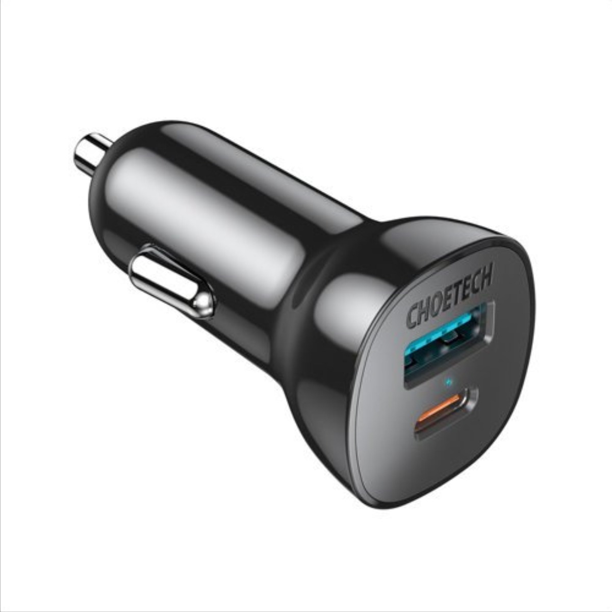 Tẩu Sạc Điện Thoại trên ô Tô 38W CHOETECH TC0005 Gồm cổng USB Quick Charge 3.0 18W, cổng Type-C PD 20W - Hàng Chính Hãng