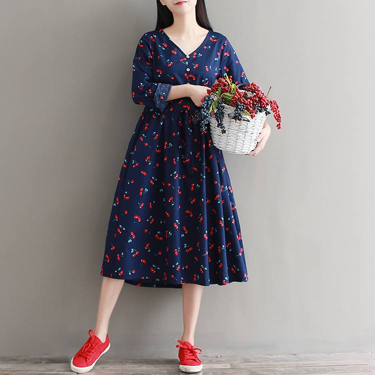 Váy Cherry Maxi Tay Dài - MYC 1136