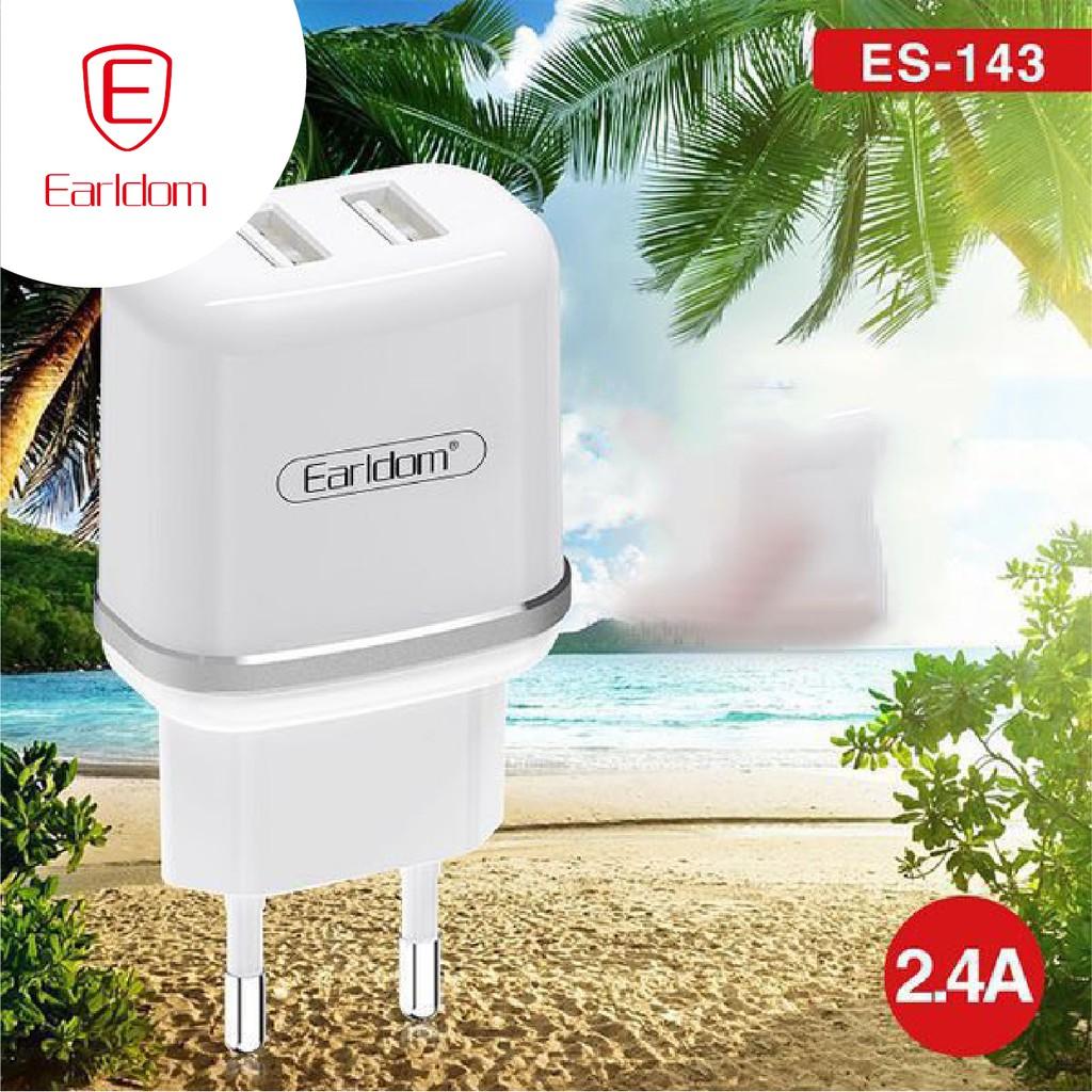 Bộ sạc Earldom ES-143 hỗ trợ 2 cổng USB, 3 dây sạc - Hàng chính hãng