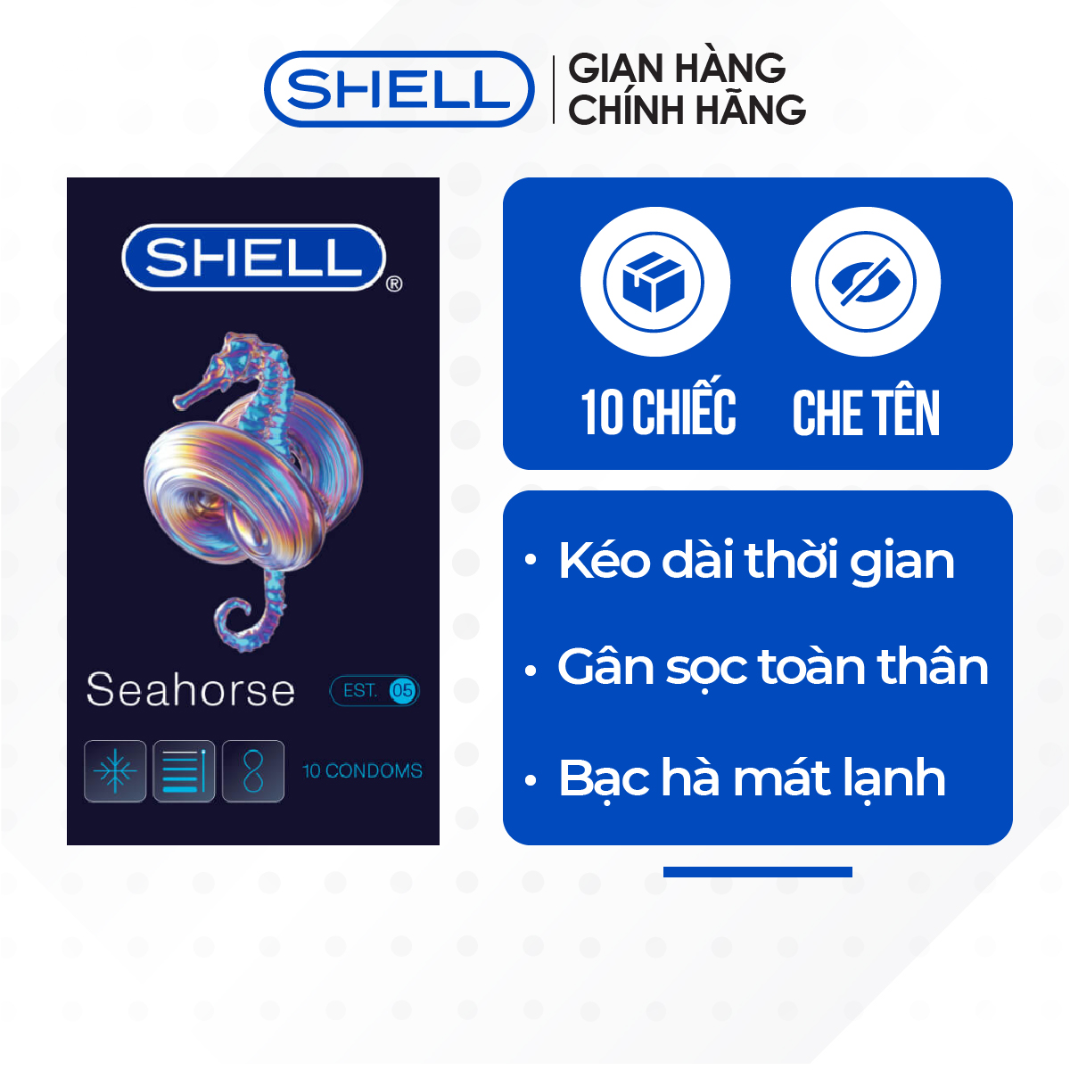 Bao cao su Shell Seahorse - Kéo dài thời gian
